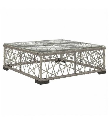 vidaXL Garden Lounge Set | Grey | PE Rattan, Powder-Coated Steel, Tempered Glass