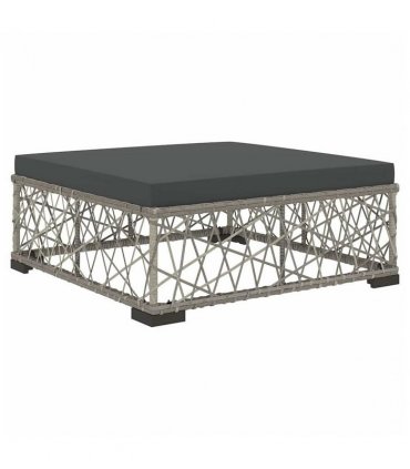vidaXL Garden Lounge Set | Grey | PE Rattan, Powder-Coated Steel, Tempered Glass