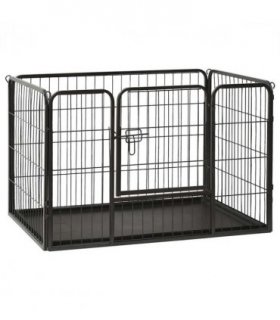vidaXL Puppy Playpen Steel 91.5x59x61 cm
