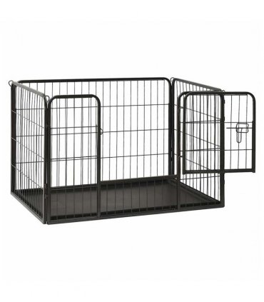 vidaXL Puppy Playpen Steel 91.5x59x61 cm