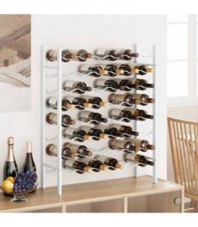 vidaXL Wine Rack for 48 Bottles White Metal