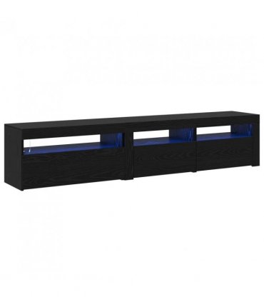 vidaXL TV Cabinet 2 pcs Black Oak 195 x 35 x 40 cm Engineered Wood