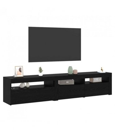 vidaXL TV Cabinet 2 pcs Black Oak 195 x 35 x 40 cm Engineered Wood