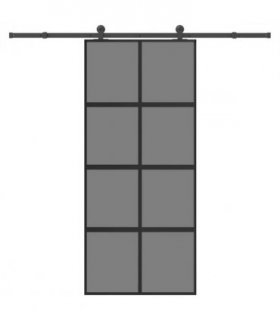 vidaXL Sliding Door with Hardware Set 90x205 cm Tempered Glass and Aluminium
