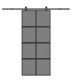 vidaXL Sliding Door with Hardware Set 90x205 cm Tempered Glass and Aluminium
