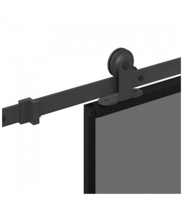 vidaXL Sliding Door with Hardware Set 90x205 cm Tempered Glass and Aluminium