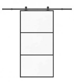 vidaXL Sliding Door with Hardware Set 102x205 cm ESG Glass&Aluminium