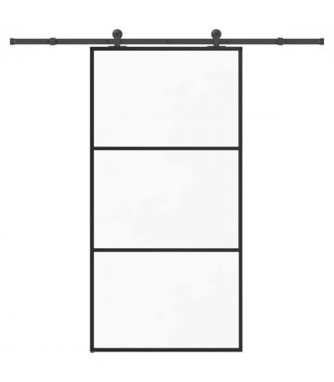 vidaXL Sliding Door with Hardware Set 102x205 cm ESG Glass&Aluminium