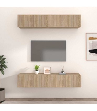 vidaXL TV Cabinets 4 pcs Sonoma Oak 80x30x30 cm Engineered Wood