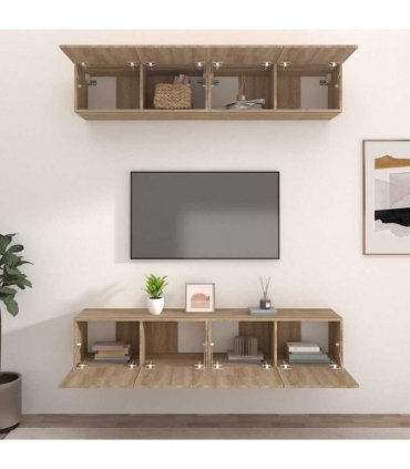 vidaXL TV Cabinets 4 pcs Sonoma Oak 80x30x30 cm Engineered Wood