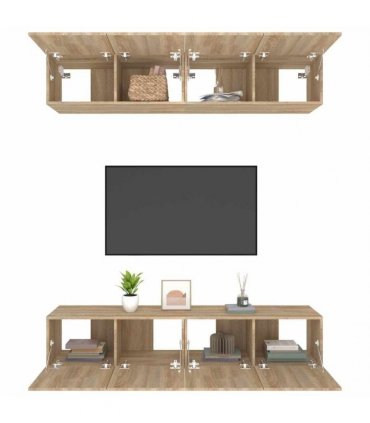 vidaXL TV Cabinets 4 pcs Sonoma Oak 80x30x30 cm Engineered Wood