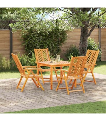 vidaXL Garden Dining Set 5 pcs Brown Solid Acacia Wood