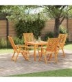 vidaXL Garden Dining Set 5 pcs Brown Solid Acacia Wood