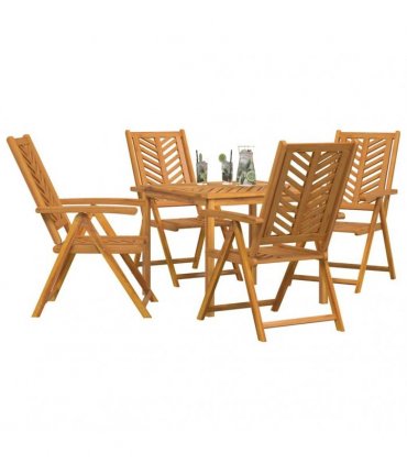 vidaXL Garden Dining Set 5 pcs Brown Solid Acacia Wood