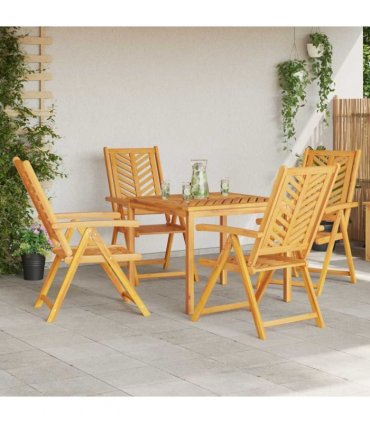 vidaXL Garden Dining Set 5 pcs Brown Solid Acacia Wood