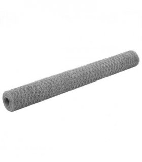 vidaXL Chicken Wire Fence Galvanised Steel 25x1.2 m Silver
