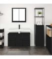vidaXL Bathroom Furniture Set with Drawer with Shelf 2 pcs Black oak