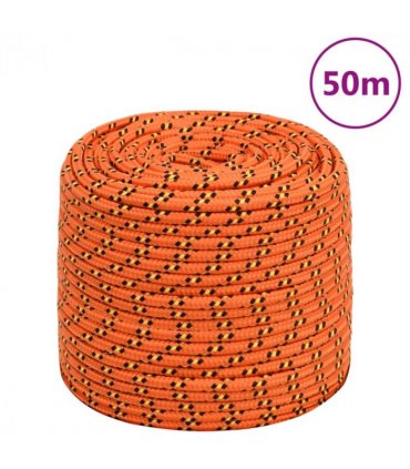 vidaXL Boat Rope Orange 6 mm 50 m Polypropylene