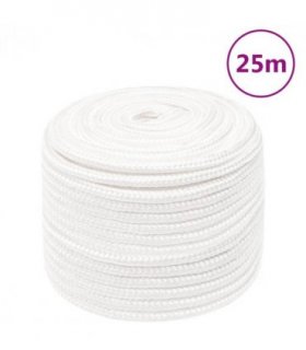 vidaXL Boat Rope Full White 12 mm 25 m Polypropylene