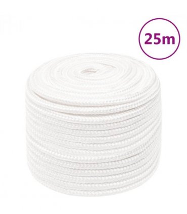 vidaXL Boat Rope Full White 12 mm 25 m Polypropylene
