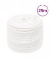 vidaXL Boat Rope Full White 12 mm 25 m Polypropylene