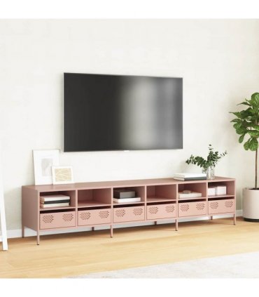 vidaXL TV Cabinet Pink 202x39x43.5 cm Cold-rolled Steel