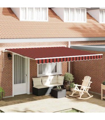 vidaXL Retractable Awning Orange and Brown 400 x 300 cm