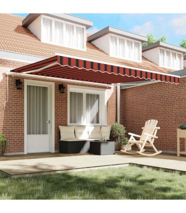 vidaXL Retractable Awning Orange and Brown 400 x 300 cm