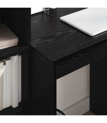vidaXL Desk with Drawer with Shelf with Storage 2 pcs Black Oak