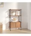vidaXL 4-Tier Shelving Unit with Cabinet 80x40x130 cm Steel and Engineered Wood