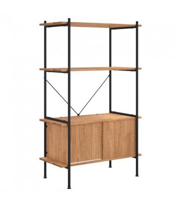 vidaXL 4-Tier Shelving Unit with Cabinet 80x40x130 cm Steel and Engineered Wood