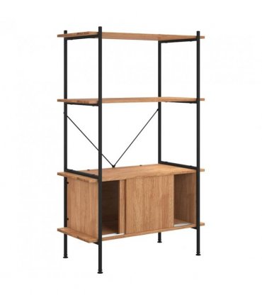 vidaXL 4-Tier Shelving Unit with Cabinet 80x40x130 cm Steel and Engineered Wood
