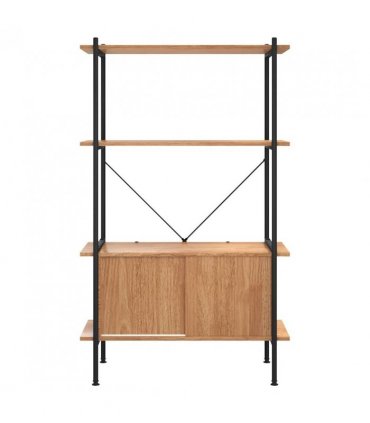 vidaXL 4-Tier Shelving Unit with Cabinet 80x40x130 cm Steel and Engineered Wood