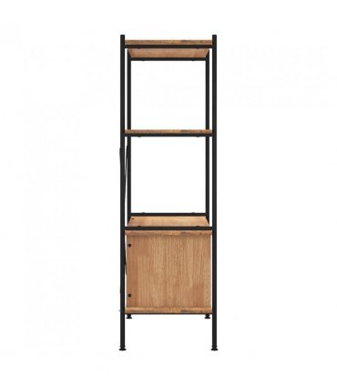 vidaXL 4-Tier Shelving Unit with Cabinet 80x40x130 cm Steel and Engineered Wood