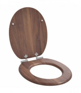 vidaXL Soft-Close Toilet Seat Brown 44 x 38 cm MDF board