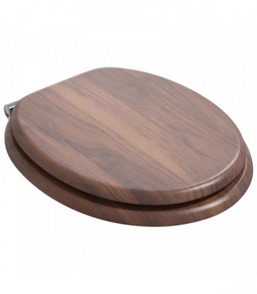 vidaXL Soft-Close Toilet Seat Brown 44 x 38 cm MDF board