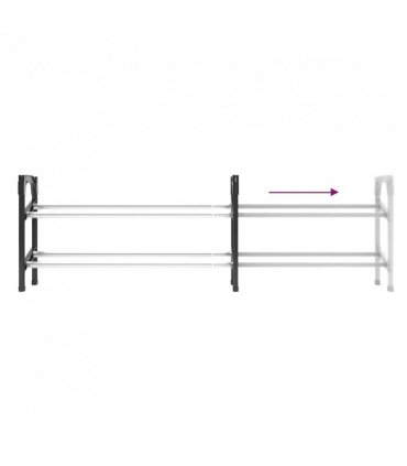 vidaXL Extendable Shoe Rack with 2 Shelves 119x24x37 cm