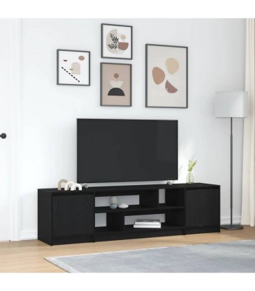 vidaXL TV Cabinet Black Oak 188.5x41x50 cm Engineered Wood