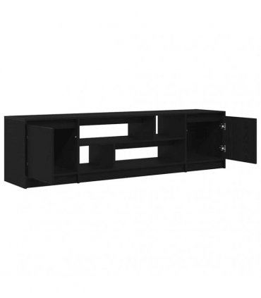 vidaXL TV Cabinet Black Oak 188.5x41x50 cm Engineered Wood