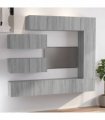 vidaXL 7 Piece TV Cabinet Set Grey Sonoma Engineered Wood