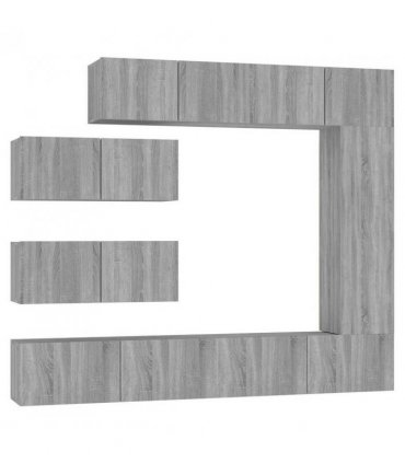 vidaXL 7 Piece TV Cabinet Set Grey Sonoma Engineered Wood