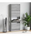 vidaXL Shoe Cabinet Grey Sonoma 59x17x150 cm Engineered Wood