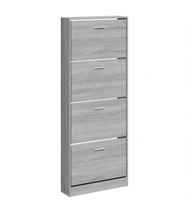 vidaXL Shoe Cabinet Grey Sonoma 59x17x150 cm Engineered Wood