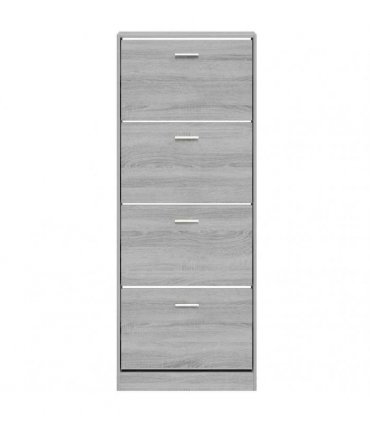 vidaXL Shoe Cabinet Grey Sonoma 59x17x150 cm Engineered Wood