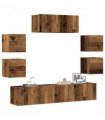 vidaXL 7 Piece TV Cabinet Set Wall-mounted Old Wood Engineered Wood