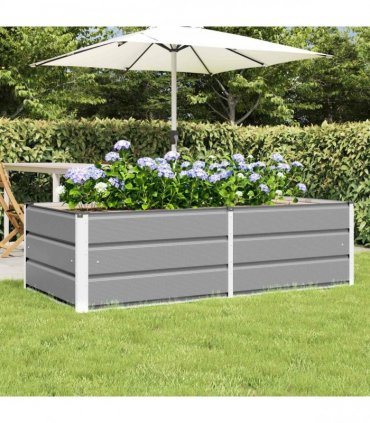 vidaXL Planter Light Grey 160 x 80 x 45 cm Steel