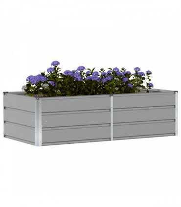 vidaXL Planter Light Grey 160 x 80 x 45 cm Steel