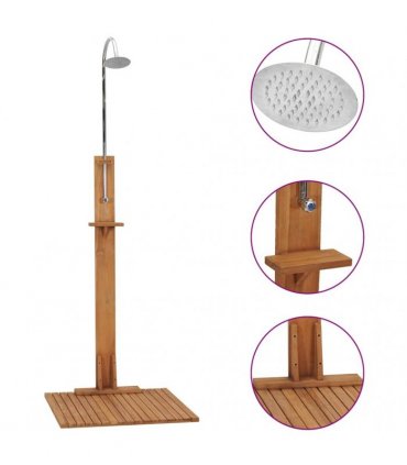vidaXL Garden Shower 75x75x210 cm Solid Teak Wood