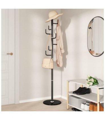 vidaXL Coat Stand Black 183 cm Powder-coated Iron