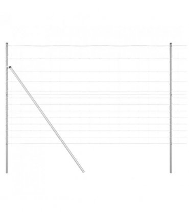 vidaXL Ground Fix Welded Wire Fence 50 x 1.5 m Galvanised Steel Silver